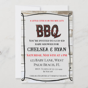 Invitation Gingham, Little Cutie Is on the Way, faisons un BB