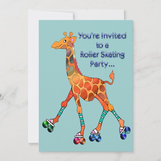 Invitation Girafe de la Roller Skating Party (Devant)