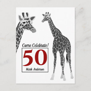 Invitation Girafe Safari 50e anniversaire