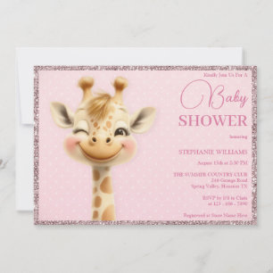 Invitation Giraffe Bébé Mignonne, Baby shower