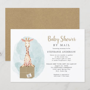 Invitation Giraffe de genre neutre Baby shower par courrier