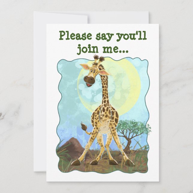 Invitation Giraffe de l'animal du parti (Devant)