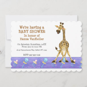 Invitation Giraffe de l'animal du parti