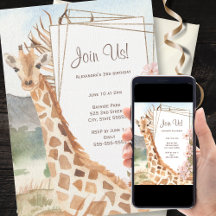 Giraffe en African Savannah fête d'anniversaire