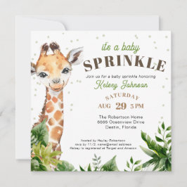 Invitation Giraffe Jungle Safari Douche bébé saupoudrer