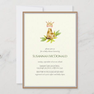 Invitation Giraffe peluche   Baby shower Jungle Safari