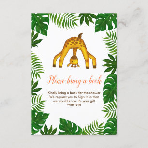 Invitation Giraffe Safari Jungle Baby shower Apportez Un Livr
