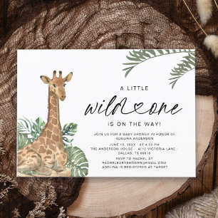 Invitation Giraffe sauvage moderne Baby shower