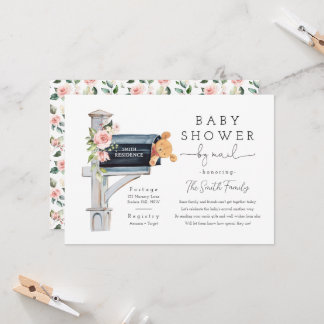 Invitation Girl Baby Shower, Floral Pink Baby Shower by Mail