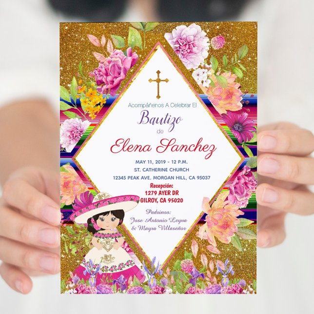 Invitation Girl Bautizo Baptism Espagnol (Créateur téléchargé)