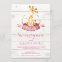 Girl Giraffe Baby shower par courrier
