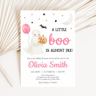 Invitation Girl Little Boo est un Baby shower presque dû