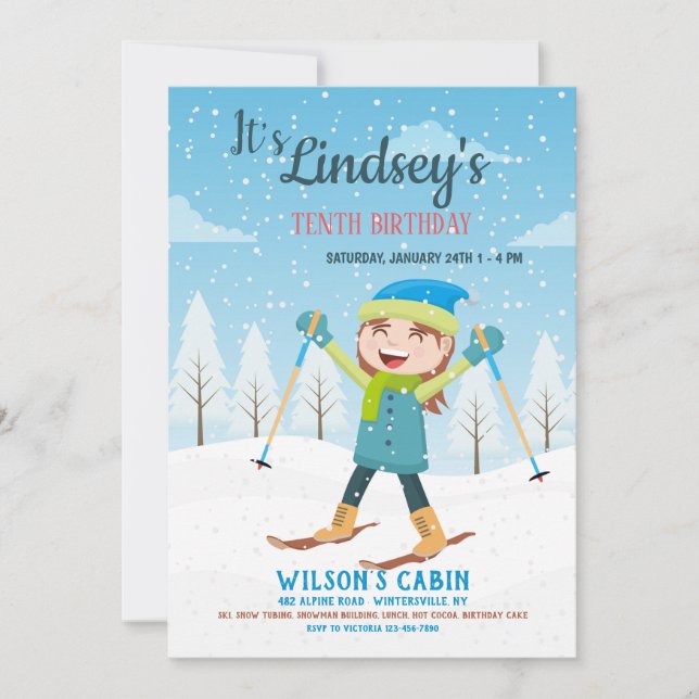 Invitation Girl on Skis (Devant)