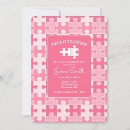 Invitation Girl Sweet Rose Pièce It Ensemble Puzzle Anniversa