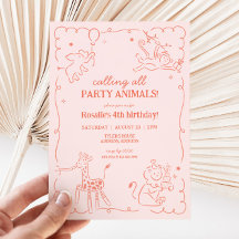 Girls Jungle Zoo Safari Animaux Anniversaire