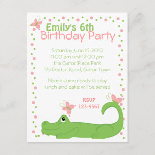 Invitation Girly Gator