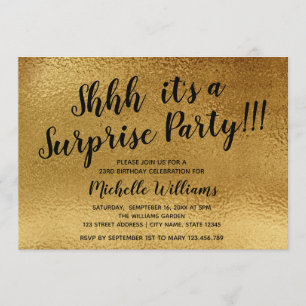Invitation Girly Gold   Scintille   Anniversaire de la fête s