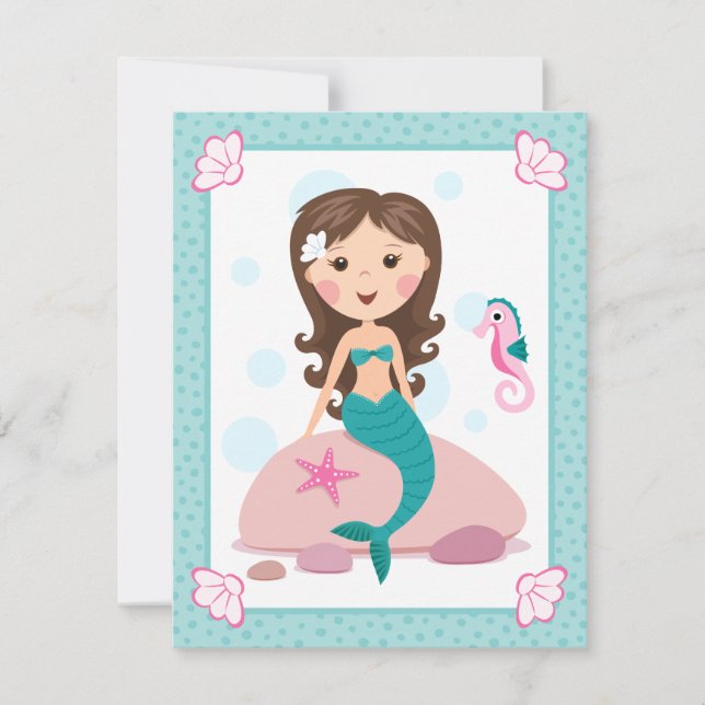 Invitation girly mignonne d'anniversaire de petite (Devant)