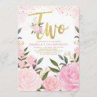 Girly Pink Blush Gold Rose Green 2e anniversaire