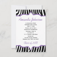Girly Purple et Zebra Print Graduation Party