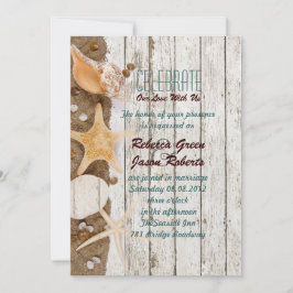 Invitation gîte élégant de l'océan coquillages mariage sur la
