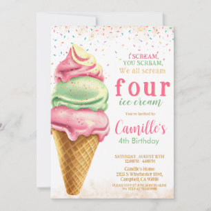 Invitation Glace any age Anniversaire