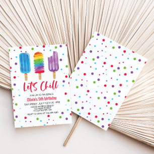 Invitation Glace Arc-en-ciel Faisons la Fête Anniversaire d'é