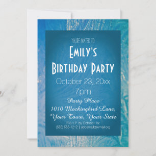 Invitation Glace Bleue et Blanc hiver Wonderland fête d'anniv