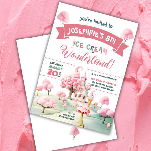 Invitation Glace Cream Wonderland Party