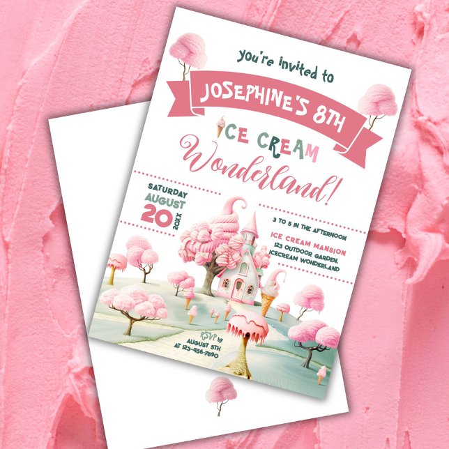Invitation Glace Cream Wonderland Party (Créateur téléchargé)