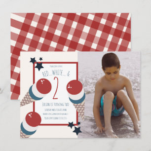 Invitation Glace et étoiles de la fête du 4 juillet et deuxiè