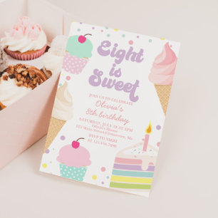 Invitation Glace et Gâteau 8e Anniversaire