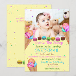 Invitation Glace été photo fête d'anniversaire