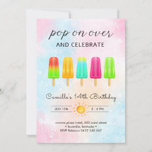 Invitation glace Popsicle Anniversaire