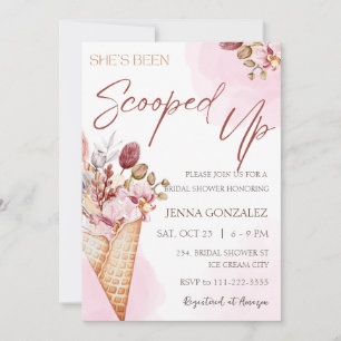 Invitation Glace Rose Bourgogne Recueillie pour une Baby Show