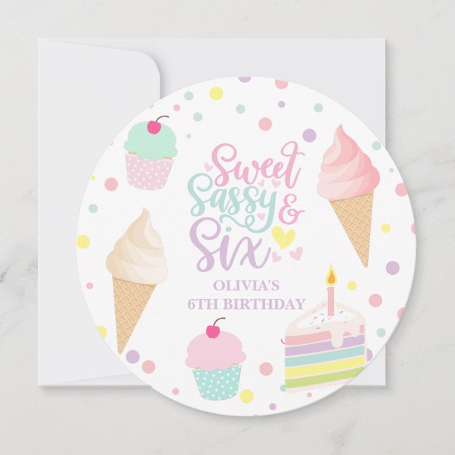Invitation Glace Sweet Sassy et Six (Devant)