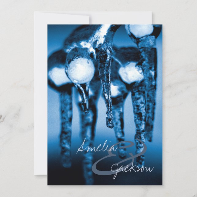 Invitation Glaçons de mariage d'hiver épousant des (Devant)