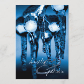 Invitation Glaçons de mariage d'hiver épousant des