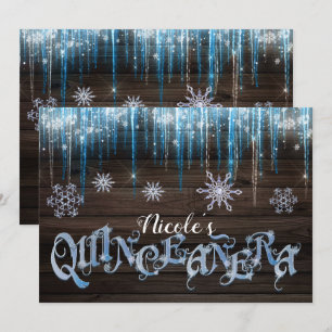 Invitation Glaçons hivernaux Fête de Quinceañera en pays merv