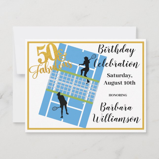 Invitation Glam 50 & Fabuleux Tennis Scene Party (Devant)