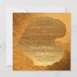 Invitation Glam Automne Automne Golden Copper Feuille Foil