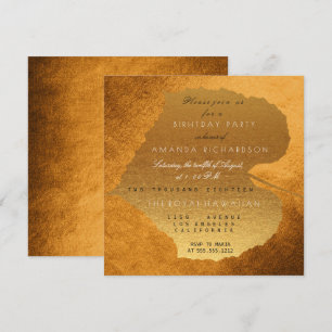 Invitation Glam Automne Automne Golden Feuilles fête d'annive