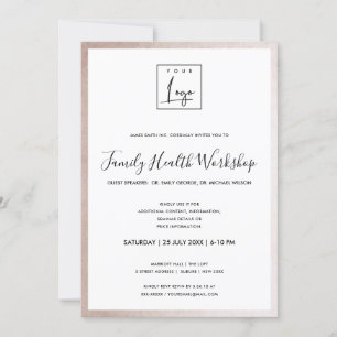 INVITATION GLAM BLUSH ROSE OR VOTRE ATELIER DE LOGO GALA ÉVÉN