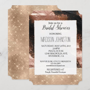 Invitation Glam Champagne Glitz Rose Gold Black