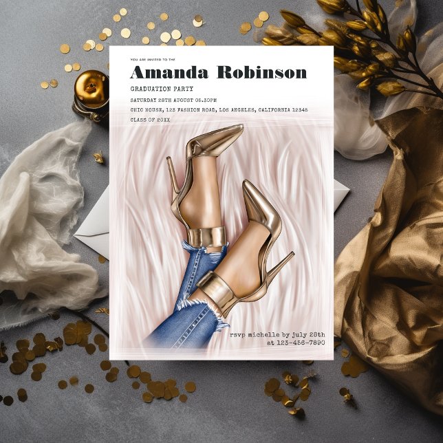 Invitation Glam Chic Fashion Show Graduation (Créateur téléchargé)