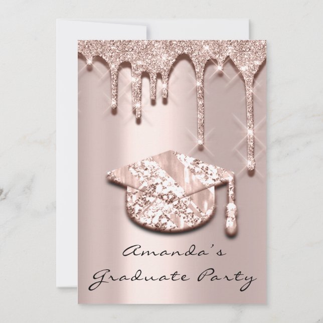 Invitation Glam effet 3D Rose de poudres pour Casquette (Dos)