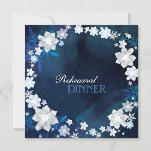Invitation Glam Floral Wreath Dîner de la répétition de maria