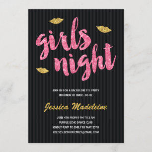 Invitation Glam Girls Night   Parties scintillant Look Bachel
