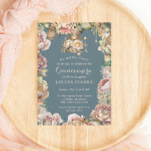 Glam Gold Couronne Diamond Fleurs Quinceanera