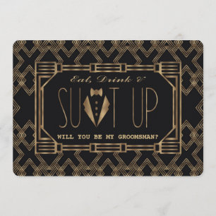 Invitation Glam Gold Le Grand Gatsby SEREZ-VOUS MON TÉMOIN